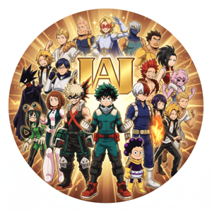CAPA PAINEL REDONDO ANIME BOKU NO HERO | TECIDO PREMIUM  | VÁRIOS MODELOS - 1.50X1.50M E 50X50CM