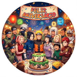 CAPA PAINEL REDONDO ANIME NARUTO| TECIDO PREMIUM  | VÁRIOS MODELOS - 1.50X1.50M E 50X50CM