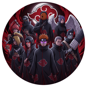 CAPA PAINEL REDONDO ANIME NARUTO| TECIDO PREMIUM  | VÁRIOS MODELOS - 1.50X1.50M E 50X50CM