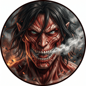 CAPA PAINEL REDONDO ANIME ATTACK ON TITAN | TECIDO PREMIUM  | VÁRIOS MODELOS - 1.50X1.50M E 50X50CM