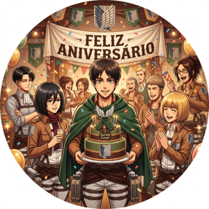 CAPA PAINEL REDONDO ANIME ATTACK ON TITAN | TECIDO PREMIUM  | VÁRIOS MODELOS - 1.50X1.50M E 50X50CM
