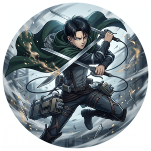CAPA PAINEL REDONDO ANIME ATTACK ON TITAN | TECIDO PREMIUM  | VÁRIOS MODELOS - 1.50X1.50M E 50X50CM