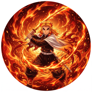 CAPA PAINEL REDONDO ANIME DEMON SLAYER | TECIDO PREMIUM  | VÁRIOS MODELOS - 1.50X1.50M E 50X50CM
