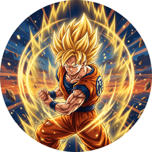CAPA PAINEL REDONDO ANIME DRAGON BALL Z| TECIDO PREMIUM  | VÁRIOS MODELOS - 1.50X1.50M E 50X50CM