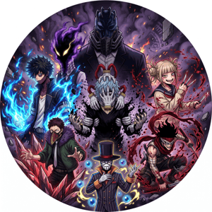 CAPA PAINEL REDONDO ANIME BOKU NO HERO | TECIDO PREMIUM  | VÁRIOS MODELOS - 1.50X1.50M E 50X50CM