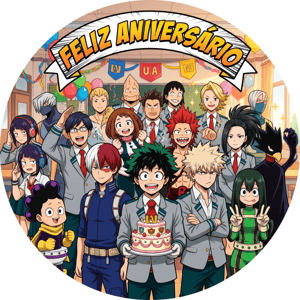 CAPA PAINEL REDONDO ANIME BOKU NO HERO | TECIDO PREMIUM  | VÁRIOS MODELOS - 1.50X1.50M E 50X50CM