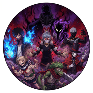CAPA PAINEL REDONDO ANIME BOKU NO HERO | TECIDO PREMIUM  | VÁRIOS MODELOS - 1.50X1.50M E 50X50CM