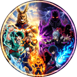 CAPA PAINEL REDONDO ANIME BOKU NO HERO | TECIDO PREMIUM  | VÁRIOS MODELOS - 1.50X1.50M E 50X50CM