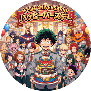 CAPA PAINEL REDONDO ANIME BOKU NO HERO | TECIDO PREMIUM  | VÁRIOS MODELOS - 1.50X1.50M E 50X50CM