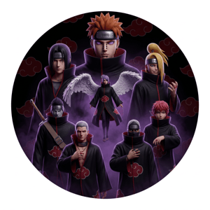 CAPA PAINEL REDONDO ANIME NARUTO| TECIDO PREMIUM  | VÁRIOS MODELOS - 1.50X1.50M E 50X50CM