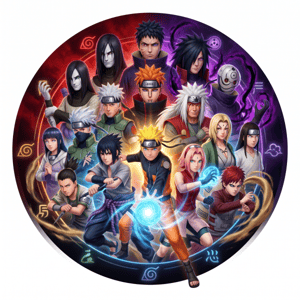 CAPA PAINEL REDONDO ANIME NARUTO| TECIDO PREMIUM  | VÁRIOS MODELOS - 1.50X1.50M E 50X50CM