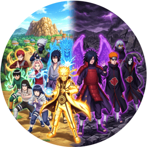 CAPA PAINEL REDONDO ANIME NARUTO| TECIDO PREMIUM  | VÁRIOS MODELOS - 1.50X1.50M E 50X50CM