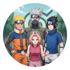 CAPA PAINEL REDONDO ANIME NARUTO| TECIDO PREMIUM  | VÁRIOS MODELOS - 1.50X1.50M E 50X50CM