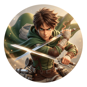 CAPA PAINEL REDONDO ANIME ATTACK ON TITAN | TECIDO PREMIUM  | VÁRIOS MODELOS - 1.50X1.50M E 50X50CM