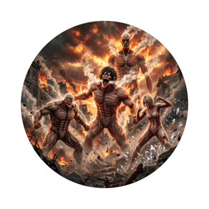 CAPA PAINEL REDONDO ANIME ATTACK ON TITAN | TECIDO PREMIUM  | VÁRIOS MODELOS - 1.50X1.50M E 50X50CM