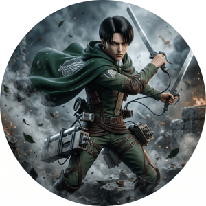 CAPA PAINEL REDONDO ANIME ATTACK ON TITAN | TECIDO PREMIUM  | VÁRIOS MODELOS - 1.50X1.50M E 50X50CM