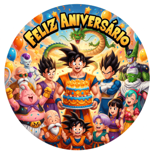 CAPA PAINEL REDONDO ANIME DRAGON BALL Z| TECIDO PREMIUM  | VÁRIOS MODELOS - 1.50X1.50M E 50X50CM