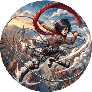 CAPA PAINEL REDONDO ANIME ATTACK ON TITAN | TECIDO PREMIUM  | VÁRIOS MODELOS - 1.50X1.50M E 50X50CM
