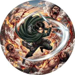 CAPA PAINEL REDONDO ANIME ATTACK ON TITAN | TECIDO PREMIUM  | VÁRIOS MODELOS - 1.50X1.50M E 50X50CM