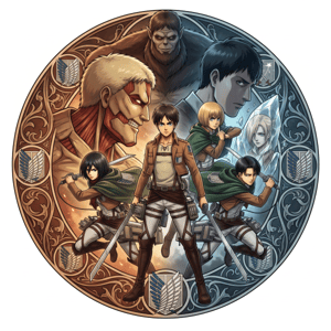 CAPA PAINEL REDONDO ANIME ATTACK ON TITAN | TECIDO PREMIUM  | VÁRIOS MODELOS - 1.50X1.50M E 50X50CM