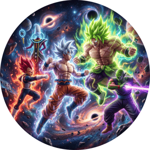 CAPA PAINEL REDONDO ANIME DRAGON BALL Z| TECIDO PREMIUM  | VÁRIOS MODELOS - 1.50X1.50M E 50X50CM