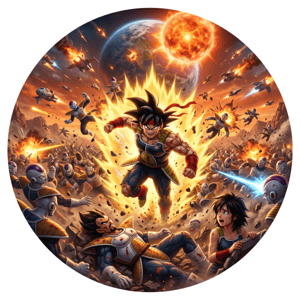 CAPA PAINEL REDONDO ANIME DRAGON BALL Z| TECIDO PREMIUM  | VÁRIOS MODELOS - 1.50X1.50M E 50X50CM