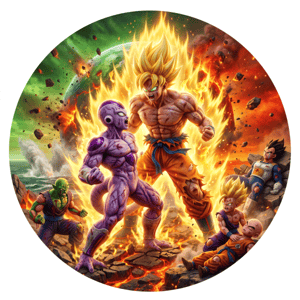CAPA PAINEL REDONDO ANIME DRAGON BALL Z| TECIDO PREMIUM  | VÁRIOS MODELOS - 1.50X1.50M E 50X50CM