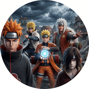 CAPA PAINEL REDONDO ANIME NARUTO| TECIDO PREMIUM  | VÁRIOS MODELOS - 1.50X1.50M E 50X50CM