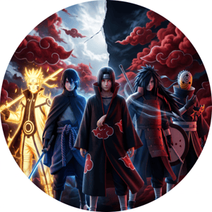 CAPA PAINEL REDONDO ANIME NARUTO| TECIDO PREMIUM  | VÁRIOS MODELOS - 1.50X1.50M E 50X50CM