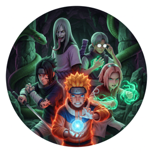 CAPA PAINEL REDONDO ANIME NARUTO| TECIDO PREMIUM  | VÁRIOS MODELOS - 1.50X1.50M E 50X50CM