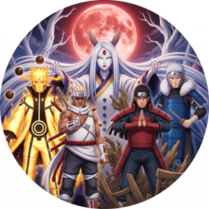 CAPA PAINEL REDONDO ANIME NARUTO| TECIDO PREMIUM  | VÁRIOS MODELOS - 1.50X1.50M E 50X50CM