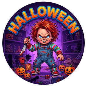 CAPA PAINEL REDONDO HALLOWEEN DIA DAS BRUXAS | TECIDO PREMIUM  | VÁRIOS MODELOS - 1.50X1.50M E 50X50CM