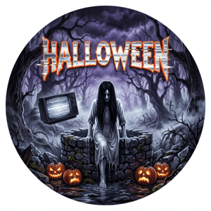 CAPA PAINEL REDONDO HALLOWEEN DIA DAS BRUXAS | TECIDO PREMIUM  | VÁRIOS MODELOS - 1.50X1.50M E 50X50CM