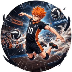 CAPA PAINEL REDONDO ANIME HAIKYUU | TECIDO PREMIUM  | VÁRIOS MODELOS - 1.50X1.50M E 50X50CM