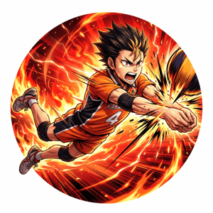 CAPA PAINEL REDONDO ANIME HAIKYUU | TECIDO PREMIUM  | VÁRIOS MODELOS - 1.50X1.50M E 50X50CM