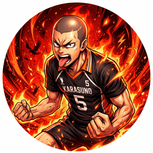 CAPA PAINEL REDONDO ANIME HAIKYUU | TECIDO PREMIUM  | VÁRIOS MODELOS - 1.50X1.50M E 50X50CM