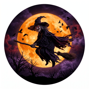 CAPA PAINEL REDONDO HALLOWEEN DIA DAS BRUXAS | TECIDO PREMIUM  | VÁRIOS MODELOS - 1.50X1.50M E 50X50CM