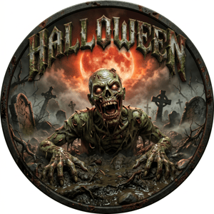 CAPA PAINEL REDONDO HALLOWEEN DIA DAS BRUXAS | TECIDO PREMIUM  | VÁRIOS MODELOS - 1.50X1.50M E 50X50CM