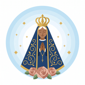 CAPA PAINEL REDONDO NOSSA SENHORA APARECIDA | TECIDO PREMIUM  | VÁRIOS MODELOS - 1.50X1.50M E 50X50CM