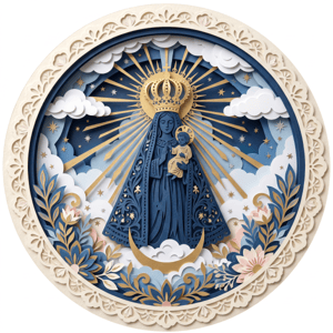 CAPA PAINEL REDONDO NOSSA SENHORA APARECIDA | TECIDO PREMIUM  | VÁRIOS MODELOS - 1.50X1.50M E 50X50CM
