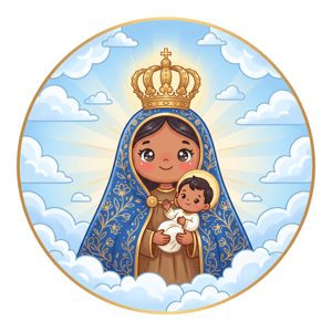 CAPA PAINEL REDONDO NOSSA SENHORA APARECIDA | TECIDO PREMIUM  | VÁRIOS MODELOS - 1.50X1.50M E 50X50CM