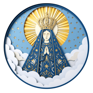 CAPA PAINEL REDONDO NOSSA SENHORA APARECIDA | TECIDO PREMIUM  | VÁRIOS MODELOS - 1.50X1.50M E 50X50CM
