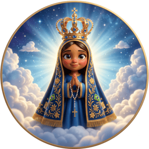 CAPA PAINEL REDONDO NOSSA SENHORA APARECIDA | TECIDO PREMIUM  | VÁRIOS MODELOS - 1.50X1.50M E 50X50CM