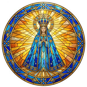 CAPA PAINEL REDONDO NOSSA SENHORA APARECIDA | TECIDO PREMIUM  | VÁRIOS MODELOS - 1.50X1.50M E 50X50CM