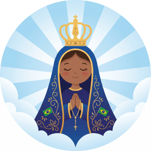 CAPA PAINEL REDONDO NOSSA SENHORA APARECIDA | TECIDO PREMIUM  | VÁRIOS MODELOS - 1.50X1.50M E 50X50CM