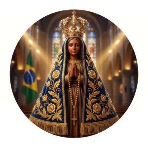 CAPA PAINEL REDONDO NOSSA SENHORA APARECIDA | TECIDO PREMIUM  | VÁRIOS MODELOS - 1.50X1.50M E 50X50CM