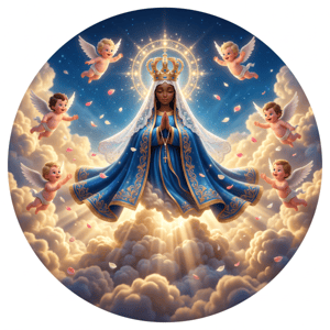CAPA PAINEL REDONDO NOSSA SENHORA APARECIDA | TECIDO PREMIUM  | VÁRIOS MODELOS - 1.50X1.50M E 50X50CM
