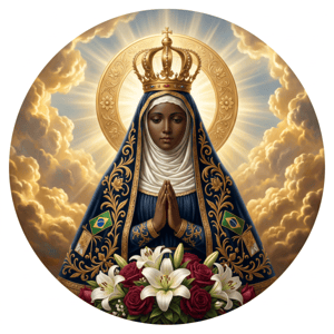 CAPA PAINEL REDONDO NOSSA SENHORA APARECIDA | TECIDO PREMIUM  | VÁRIOS MODELOS - 1.50X1.50M E 50X50CM