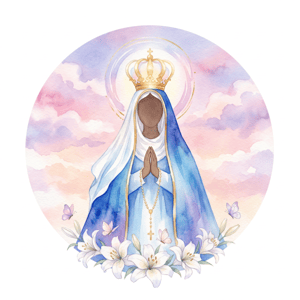 CAPA PAINEL REDONDO NOSSA SENHORA APARECIDA | TECIDO PREMIUM  | VÁRIOS MODELOS - 1.50X1.50M E 50X50CM