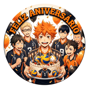 CAPA PAINEL REDONDO ANIME HAIKYUU | TECIDO PREMIUM  | VÁRIOS MODELOS - 1.50X1.50M E 50X50CM